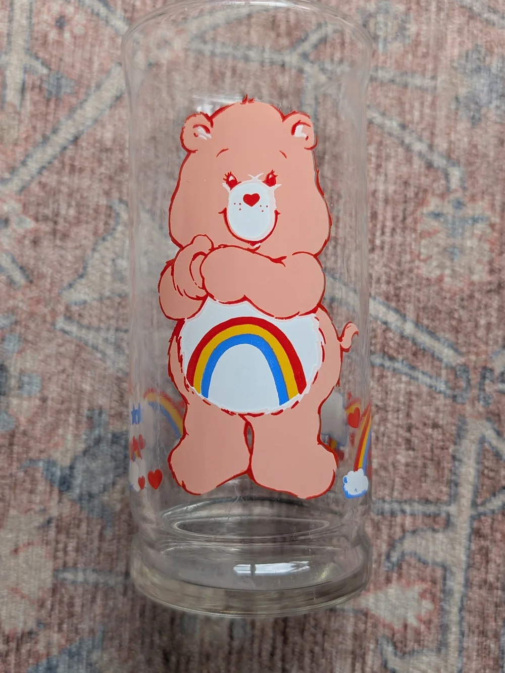 Vintage Care Bears Cheer Bear Glass Cup